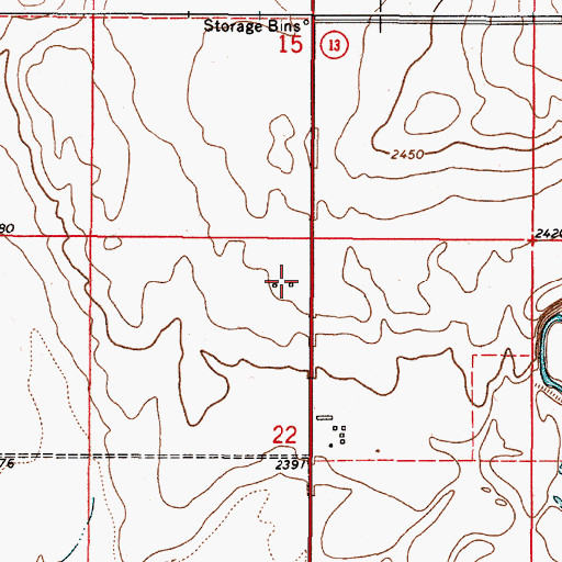 Topographic Map of 36N48E22BAAD01 Well, MT