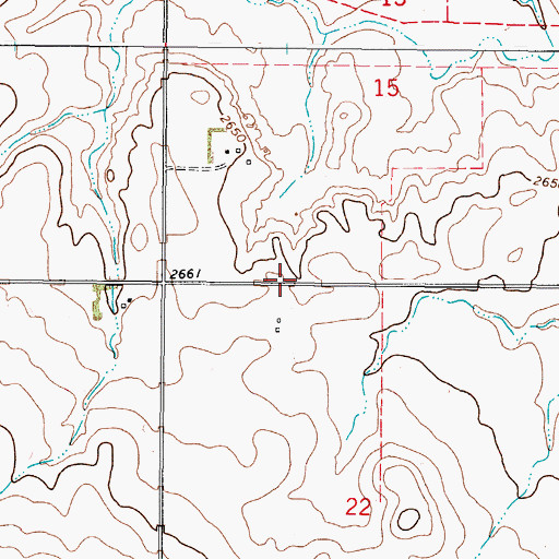 Topographic Map of 36N45E22BABB01 Well, MT
