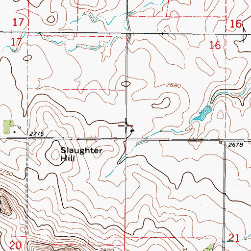 Topographic Map of 36N45E16CCCC01 Well, MT