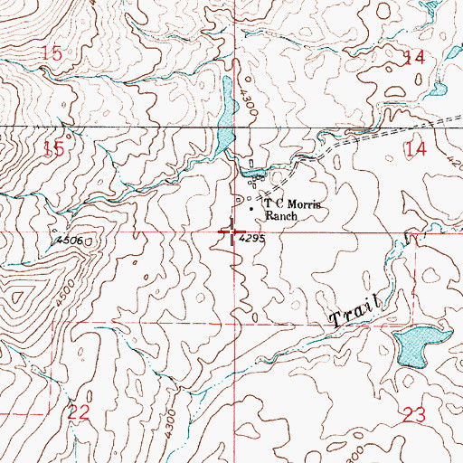 Topographic Map of 36N03E14CCCC01 Well, MT