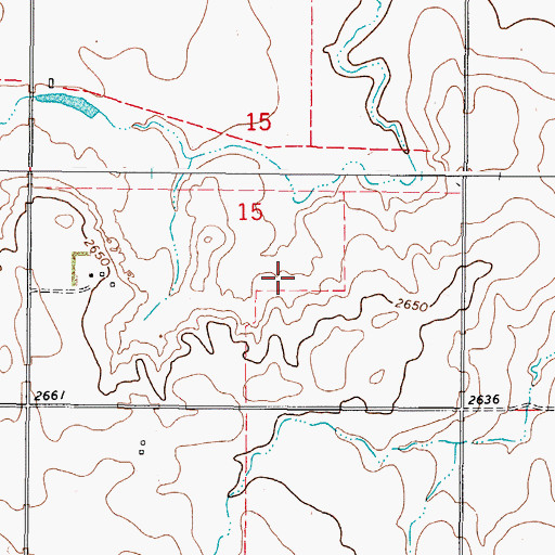 Topographic Map of 36N45E15CBDD01 Well, MT