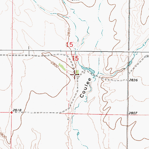 Topographic Map of 36N43E15DBCA03 Well, MT
