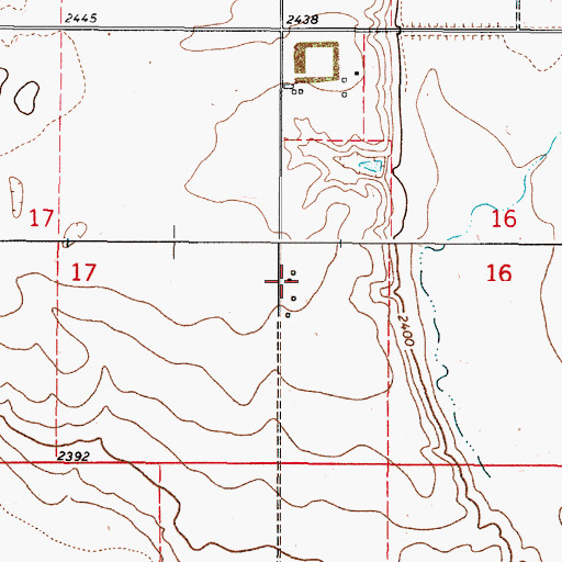 Topographic Map of 36N48E16CBBC01 Well, MT