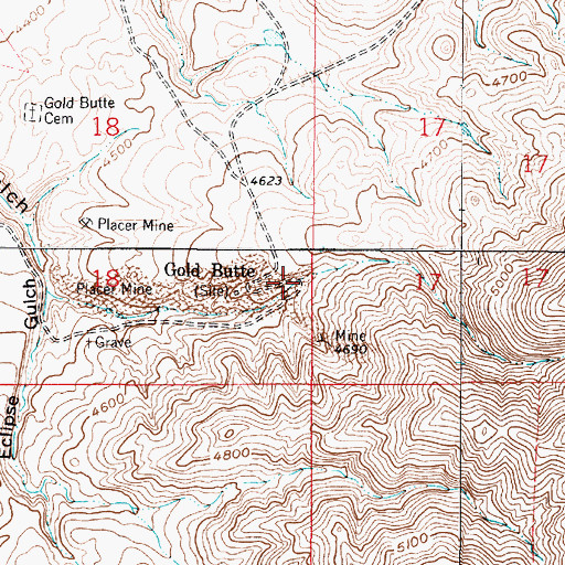 Topographic Map of 36N03E18DDAA01 Spring, MT