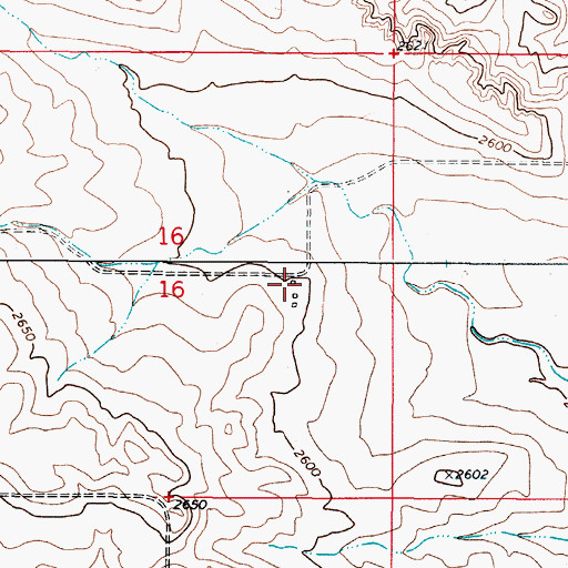 Topographic Map of 36N47E16DABB01 Well, MT