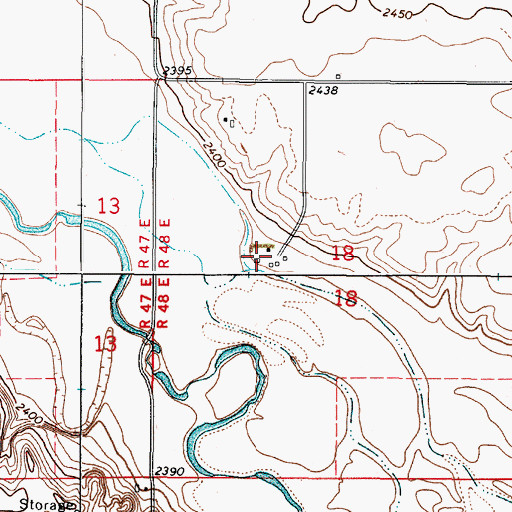 Topographic Map of 36N48E18BDCC01 Well, MT
