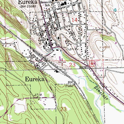 Topographic Map of 36N27W23AAC_01 Well, MT
