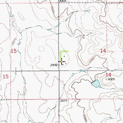 Topographic Map of 36N09E14CCDB01 Well, MT