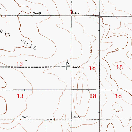 Topographic Map of 36N06E13ADDD01 Well, MT