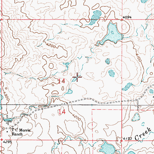 Topographic Map of 36N03E14ACDC01 Well, MT