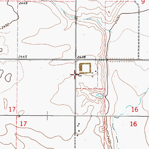 Topographic Map of 36N48E16BBCB01 Well, MT