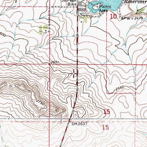 Topographic Map of 36N50E15BBAD01 Well, MT