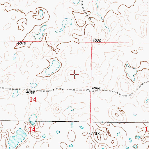 Topographic Map of 36N04W14AD__01 Well, MT