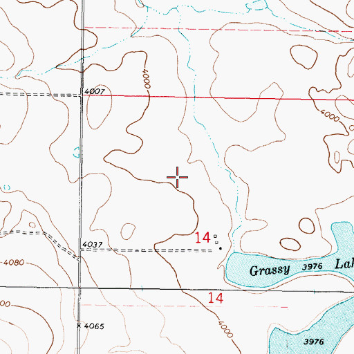 Topographic Map of 36N05W14BD__01 Well, MT