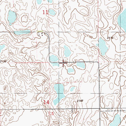 Topographic Map of 34N58E11DBAB01 Well, MT