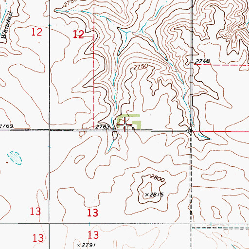 Topographic Map of 36N49E12DCDC01 Well, MT