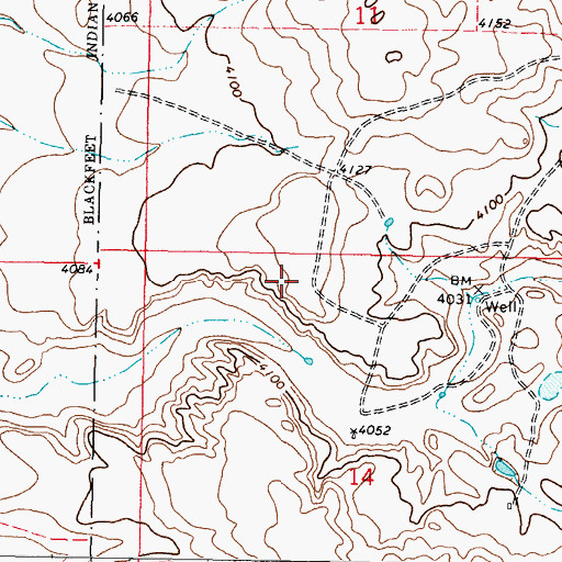 Topographic Map of 36N06W14BA__01 Well, MT