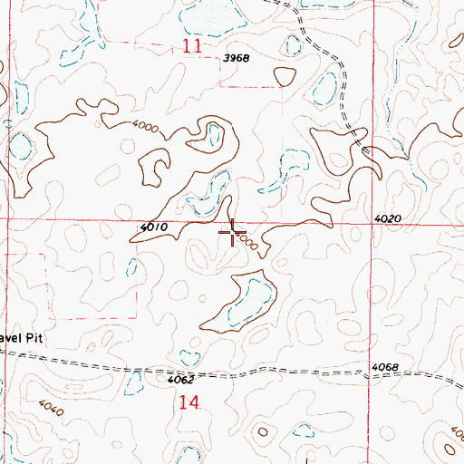 Topographic Map of 36N04W14AB__01 Well, MT