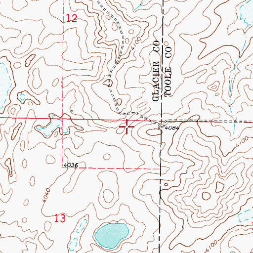 Topographic Map of 36N05W13AA__01 Well, MT