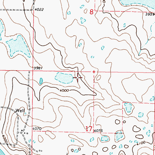 Topographic Map of 36N05W17BA__01 Well, MT