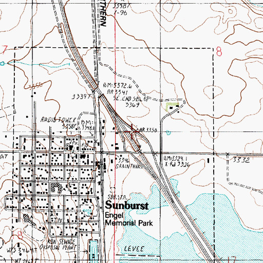 Topographic Map of 36N02W08CDC_01 Well, MT