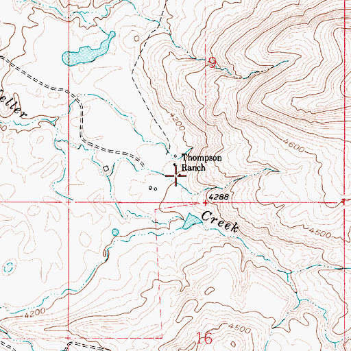 Topographic Map of 36N04E09CDDB01 Spring, MT