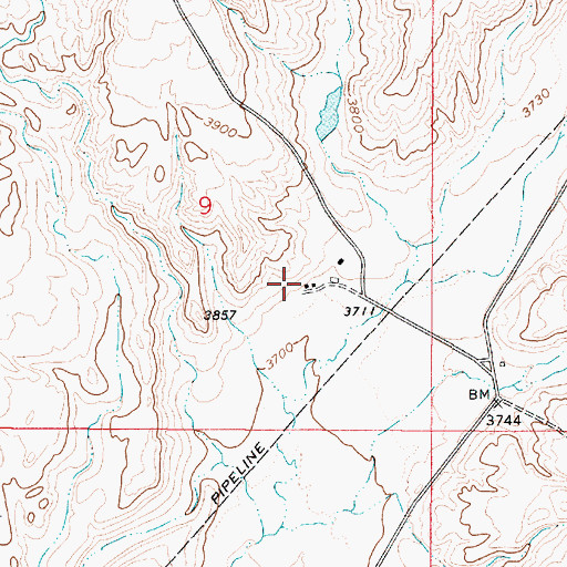 Topographic Map of 36N02E09DBDA01 Spring, MT