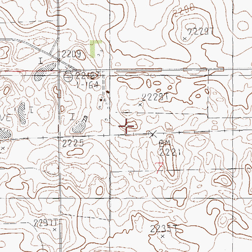 Topographic Map of 36N57E07BDBA01 Well, MT