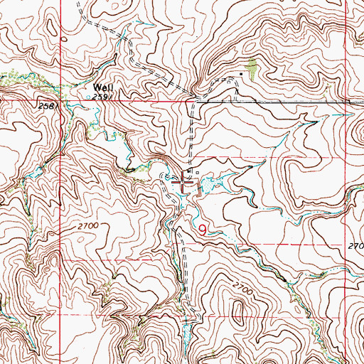 Topographic Map of 36N49E09BDAA01 Well, MT