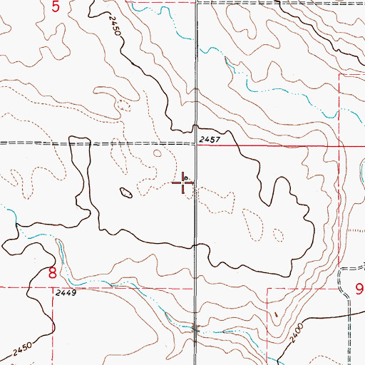 Topographic Map of 36N48E08AADA01 Well, MT