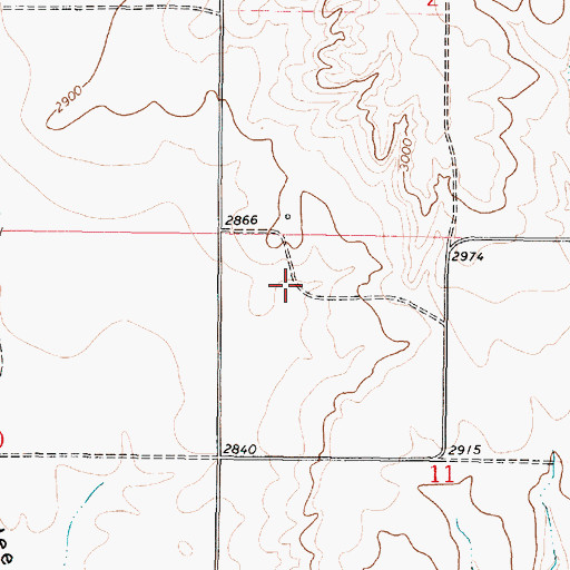 Topographic Map of 36N43E11BBDB01 Well, MT