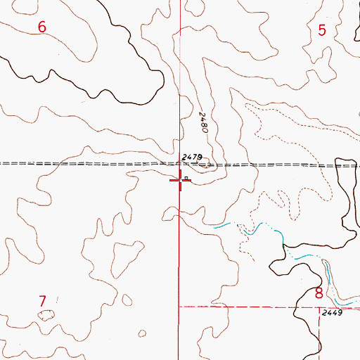 Topographic Map of 36N48E08BBBC01 Well, MT