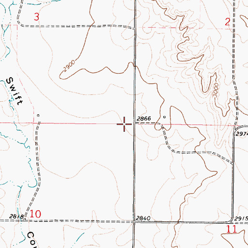 Topographic Map of 36N43E10AAAA01 Well, MT