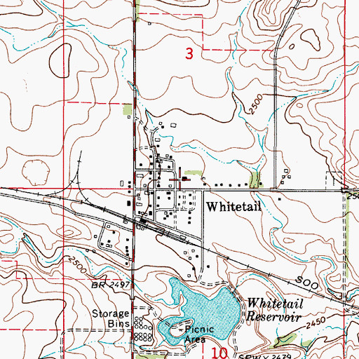 Topographic Map of 36N50E03CDDC01 Well, MT