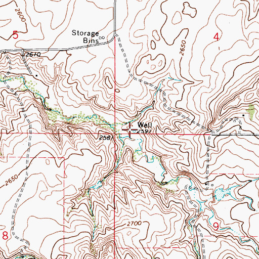 Topographic Map of 36N49E04CCCD01 Well, MT