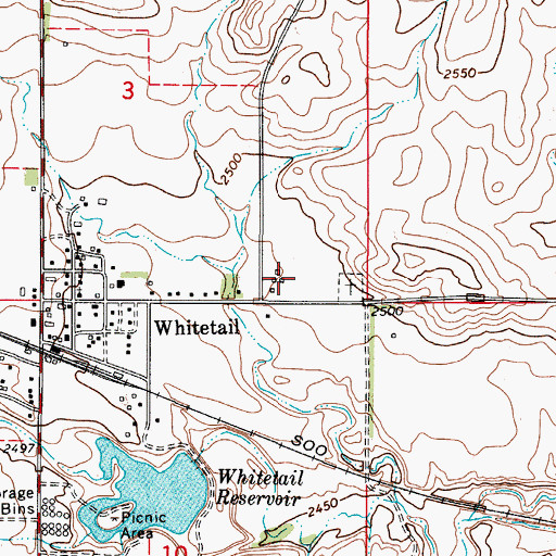 Topographic Map of 36N50E03DDCC01 Well, MT