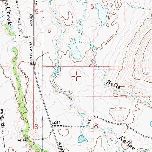 Topographic Map of 36N04E08BAAC01 Well, MT