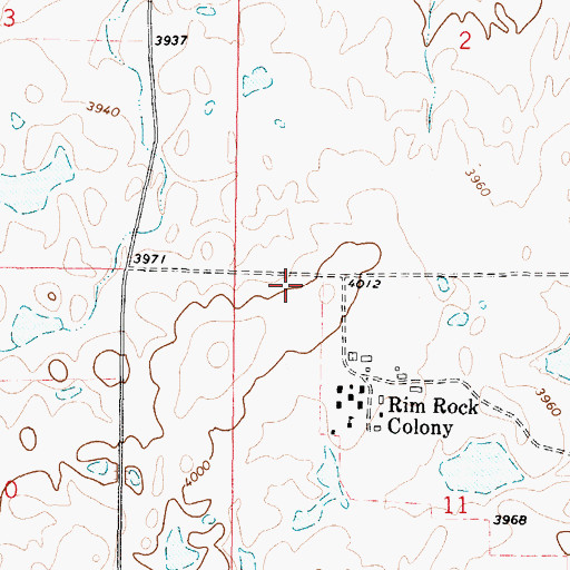 Topographic Map of 36N04W11BB__01 Well, MT