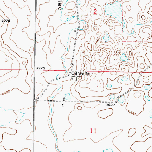 Topographic Map of 36N05W11BA__01 Well, MT