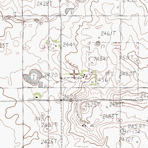 Topographic Map of 36N55E02CCAB01 Well, MT