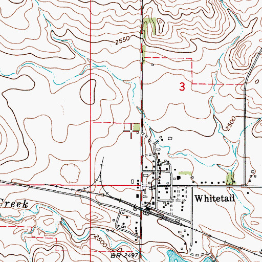 Topographic Map of 36N50E03CBDD01 Well, MT
