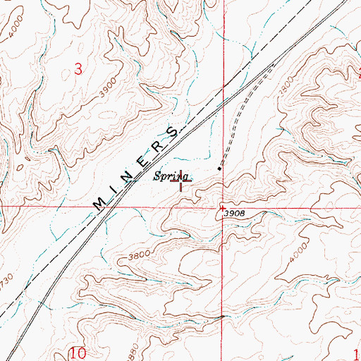 Topographic Map of 36N02E03DD01__ Spring, MT