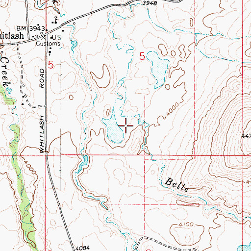 Topographic Map of 36N04E05CDAC01 Well, MT