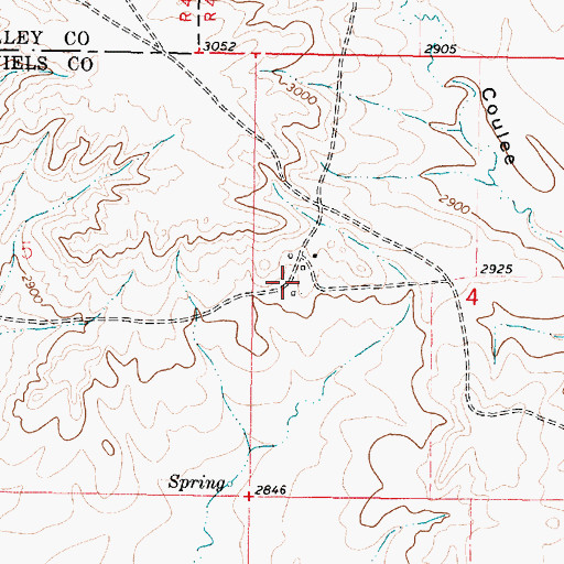 Topographic Map of 36N43E04BCCD01 Well, MT