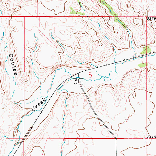 Topographic Map of 36N51E05CAAA01 Well, MT