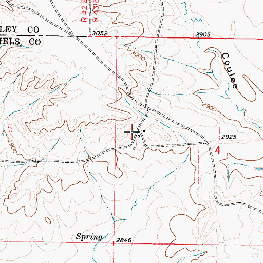 Topographic Map of 36N43E04BCCA01 Well, MT