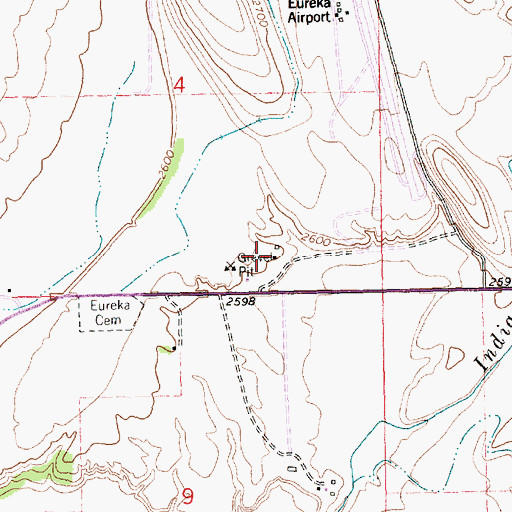 Topographic Map of 36N27W04DC__02 Well, MT