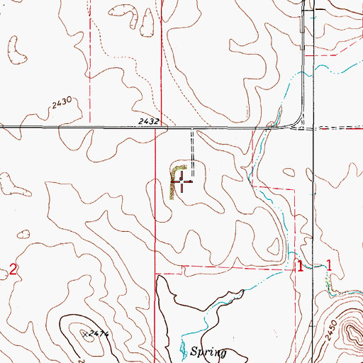 Topographic Map of 36N48E01BBCD01 Well, MT