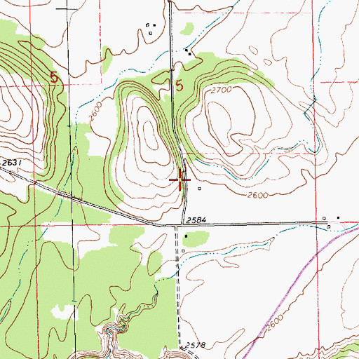 Topographic Map of 36N27W05DCBC01 Well, MT