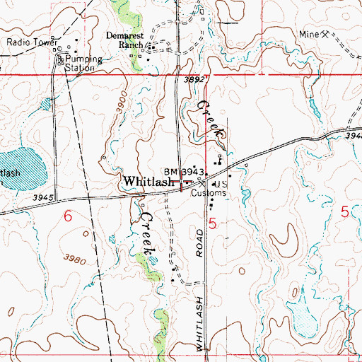 Topographic Map of 36N04E06ADDB02 Well, MT